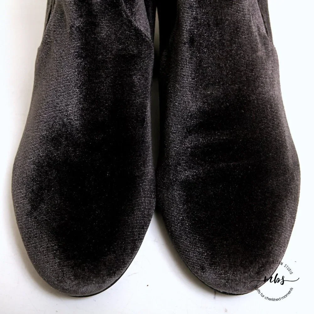 Steve Madden Isaac Velvet Over the Knee Boots Black Women Size 7‎